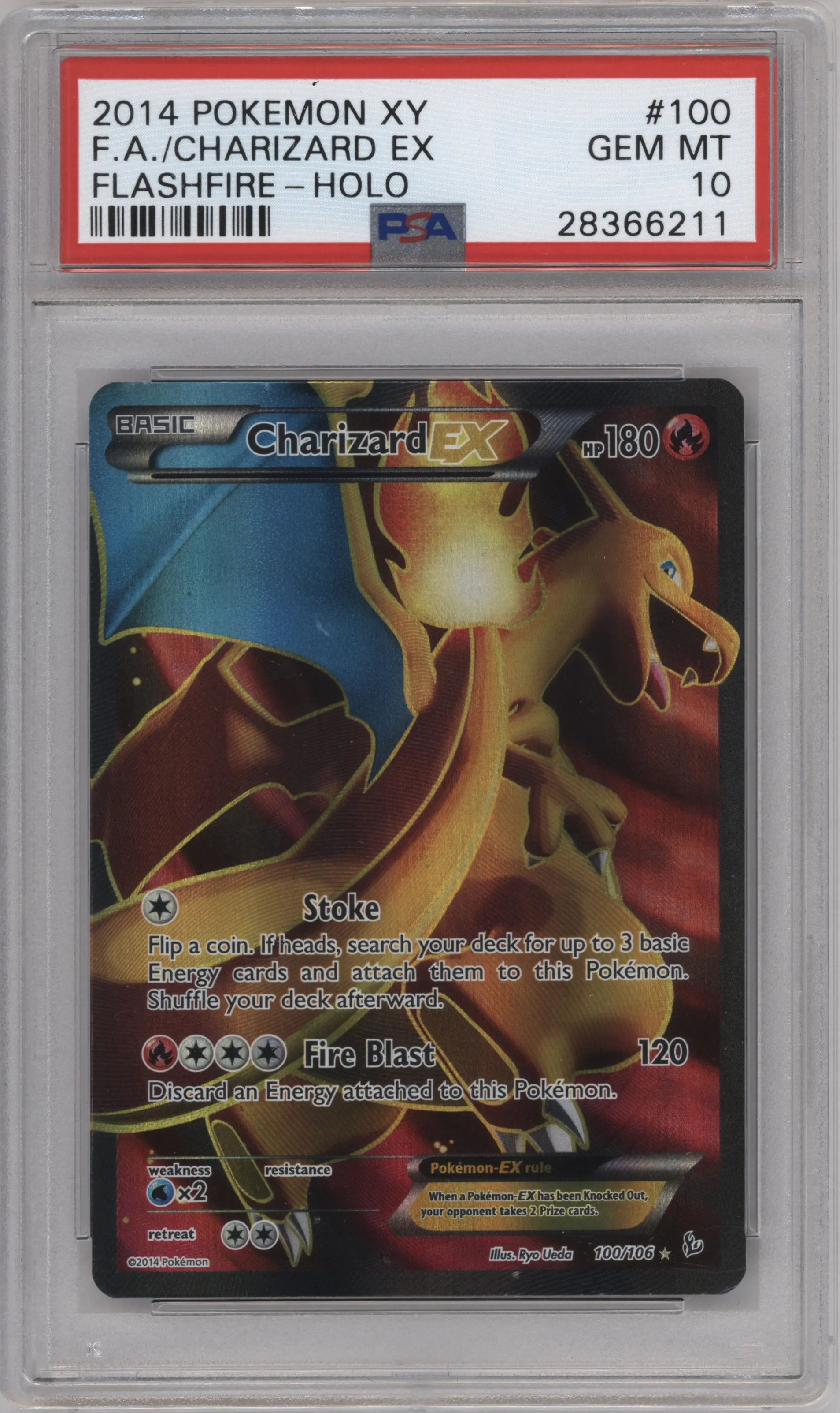 2014 Pokemon XY XY Flashfire Charizard EX #100 PSA 10