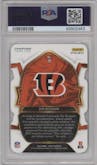 Joe Burrow from the 2022 Panini Select set featuring a Die-Cut Neon Green parallel graded by PSA and given an overall grade of 10.