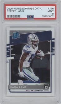 CeeDee Lamb from the 2020 Panini Donruss Optic set graded by PSA and given an overall grade of 9.