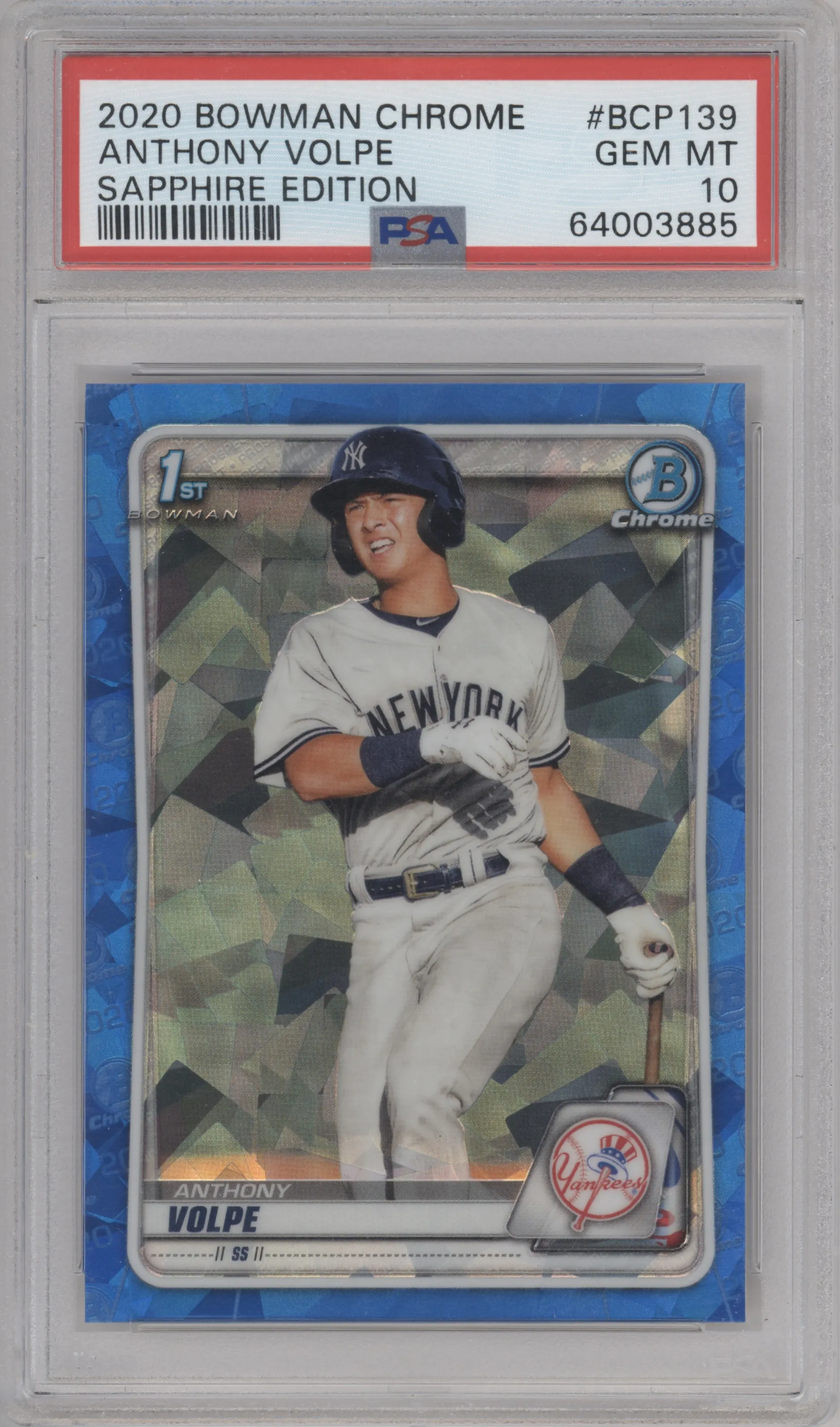 2020 Bowman Sapphire Edition Chr.Pros. Anthony Volpe PSA 10