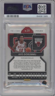 Ayo Dosunmu from the 2021-22 Panini Prizm  set featuring a Red Prizm parallel graded by PSA and given an overall grade of 10.