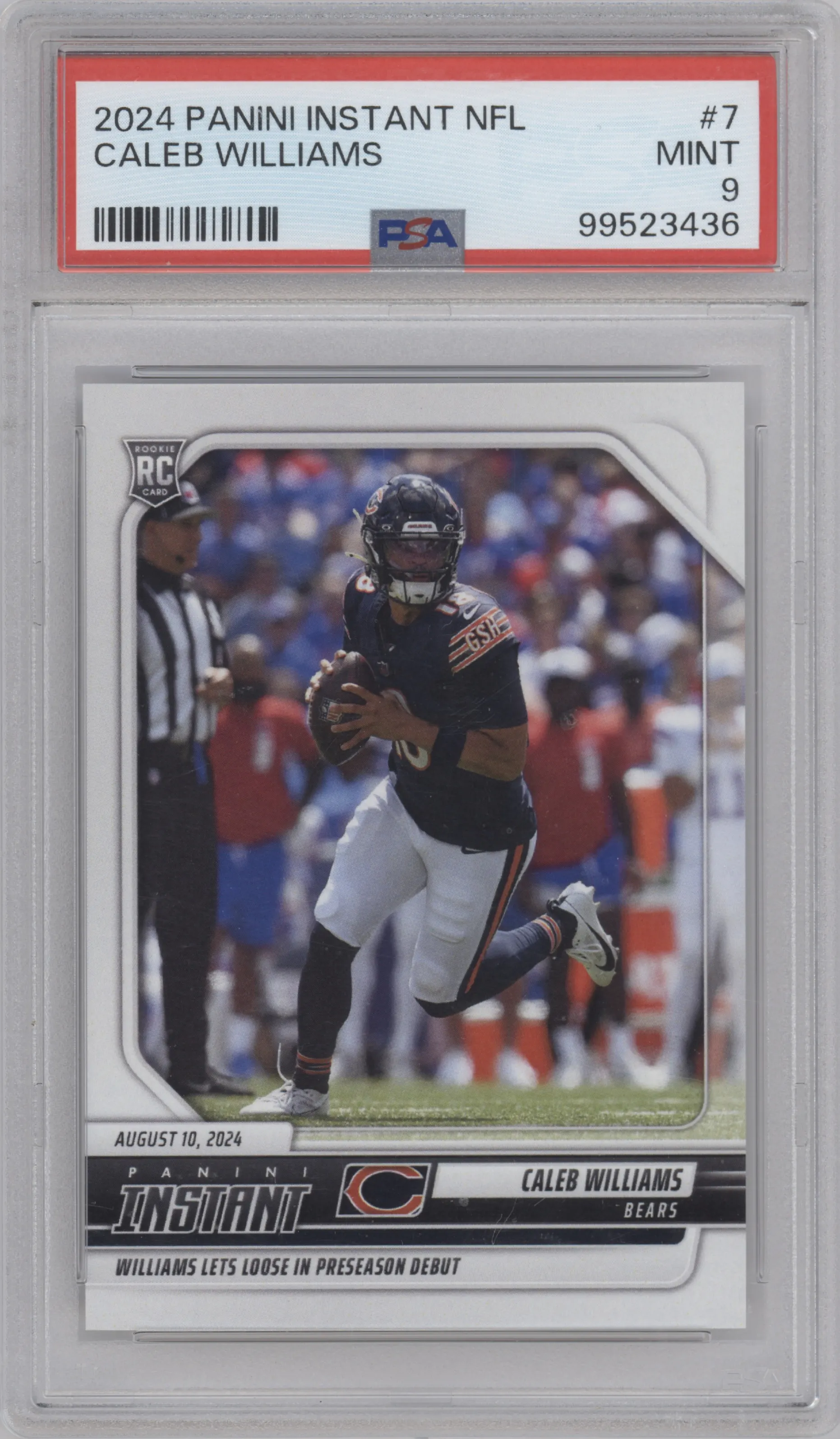 2024 Panini Instant NFL Caleb Williams PSA 9
