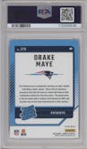 Drake Maye from the 2024 Donruss set featuring a Red Wave parallel graded by PSA and given an overall grade of 9.