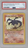 Shining Charizard from the 2002 Pokemon Neo Genesis set graded by PSA and given an overall grade of 5.