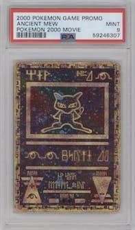 Ancient Mew from the 2000 Pokemon set graded by PSA and given an overall grade of 9.