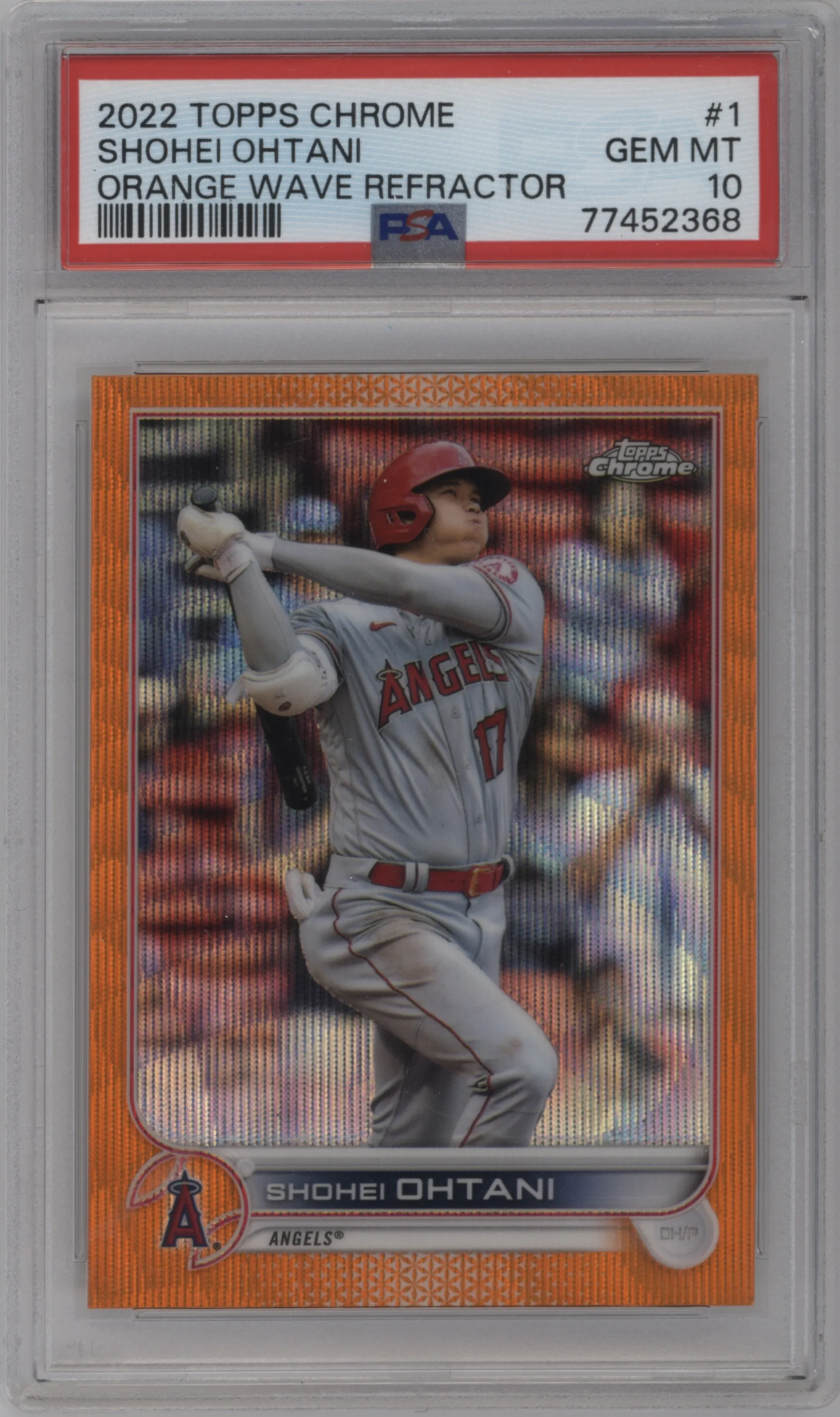 2022 Topps Chrome Shohei Ohtani Orange Wave Refractor #1 PSA 10