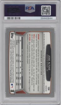 Jose Altuve from the 2013 Bowman Chrome set featuring a X-Fractor parallel graded by PSA and given an overall grade of 10.