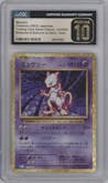 Mewtwo from the 2023 Pokemon CLK Japanese set graded by CSG and given an overall grade of 10.