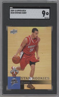 Stephen Curry from the 2009-10 Upper Deck set graded by SGC and given an overall grade of 9.