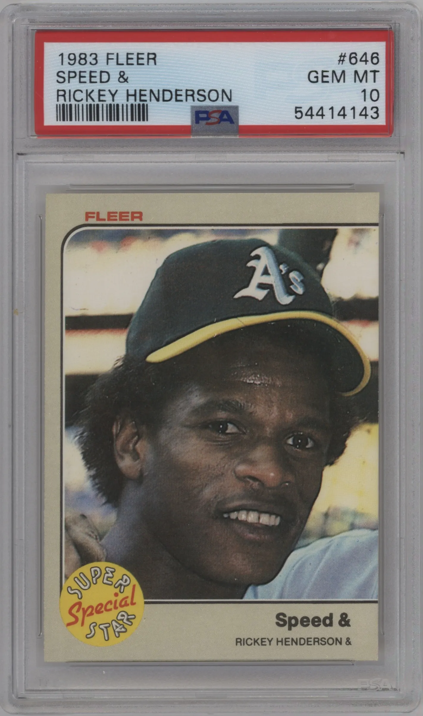 1983 Fleer Rickey Henderson #646 PSA 10