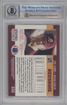 Joe Gibbs from the 1990 Pro Set set graded by Beckett and given an overall grade of 0.