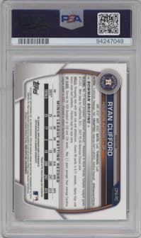 Ryan Clifford from the 2023 Bowman  set featuring a Refractor parallel graded by PSA and given an overall grade of 10.