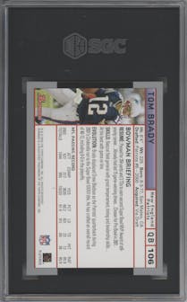 Tom Brady from the 2004 Bowman set graded by SGC and given an overall grade of 9.