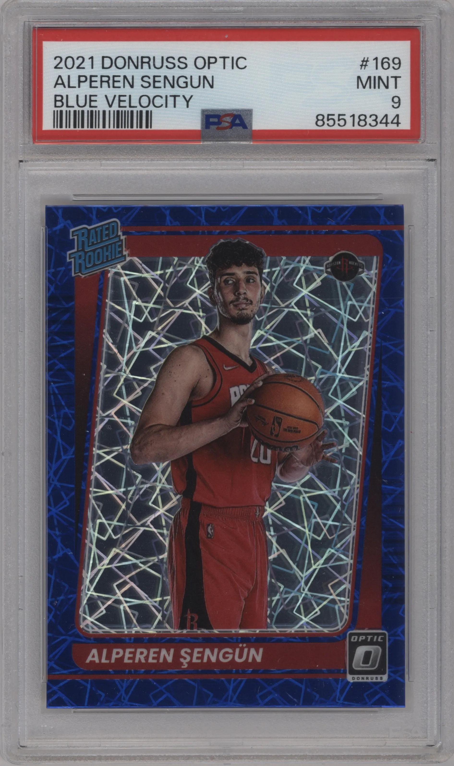 2021 Panini Donruss Optic Rated Rookie Alperen Sengun Blue Velocity PSA 9