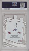 Kyler Murray/Josh Allen/Patrick Mahomes II from the 2022 Clearly Donruss set graded by PSA and given an overall grade of 10.
