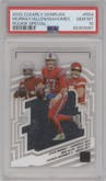 Kyler Murray/Josh Allen/Patrick Mahomes II from the 2022 Clearly Donruss set graded by PSA and given an overall grade of 10.