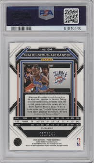 Shai Gilgeous-Alexander from the 2022-23 Panini Prizm  set featuring a Blue Sparkle parallel graded by PSA and given an overall grade of 10.