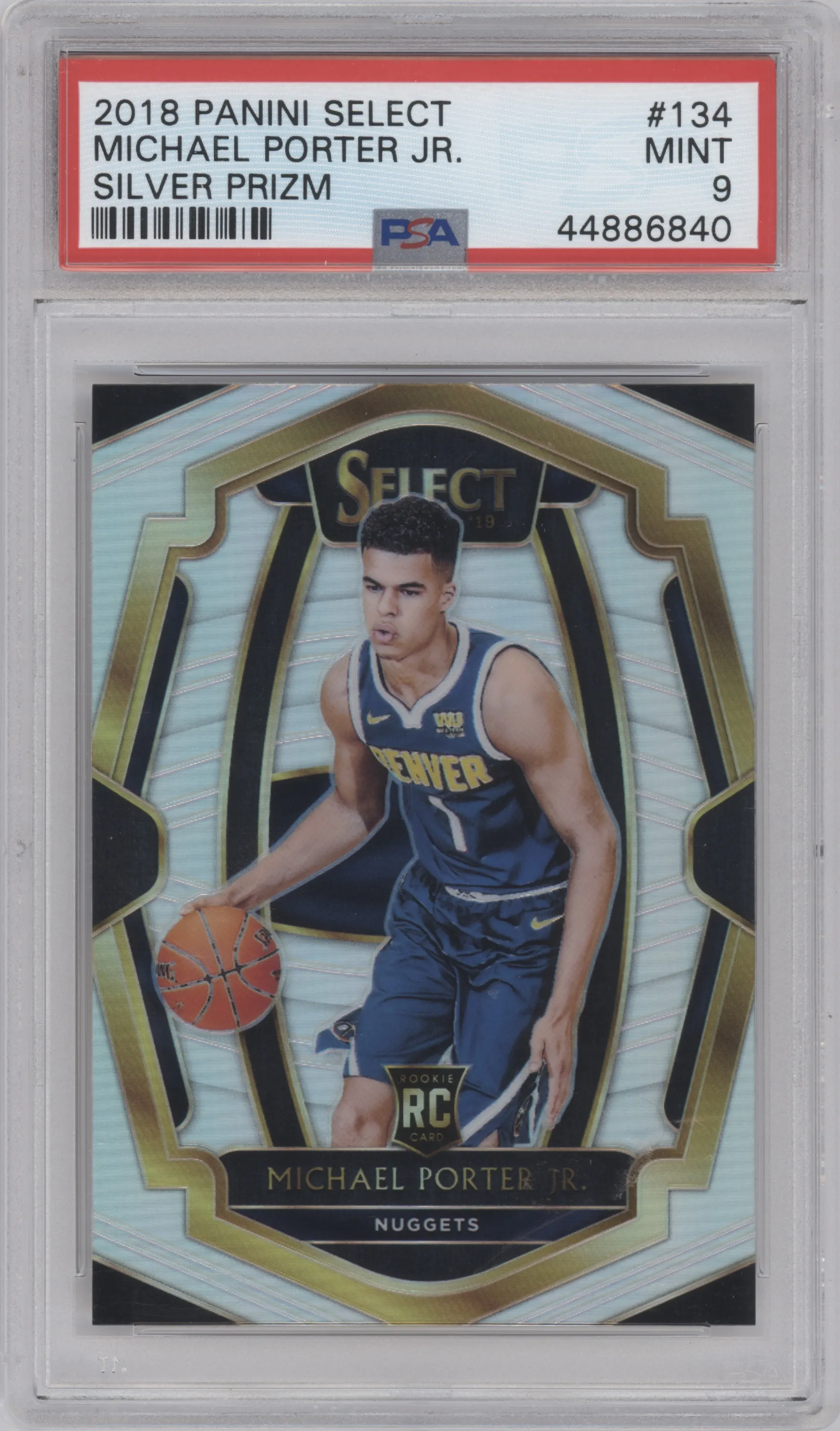 2018 Panini Select Pre.Lvl. Michael Porter Jr. Silver Prizm #134 PSA 9