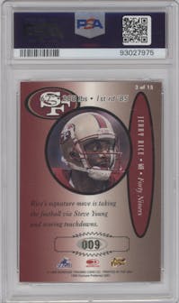 Jerry Rice from the 1999 Donruss Preferred QBC set graded by PSA and given an overall grade of 10.