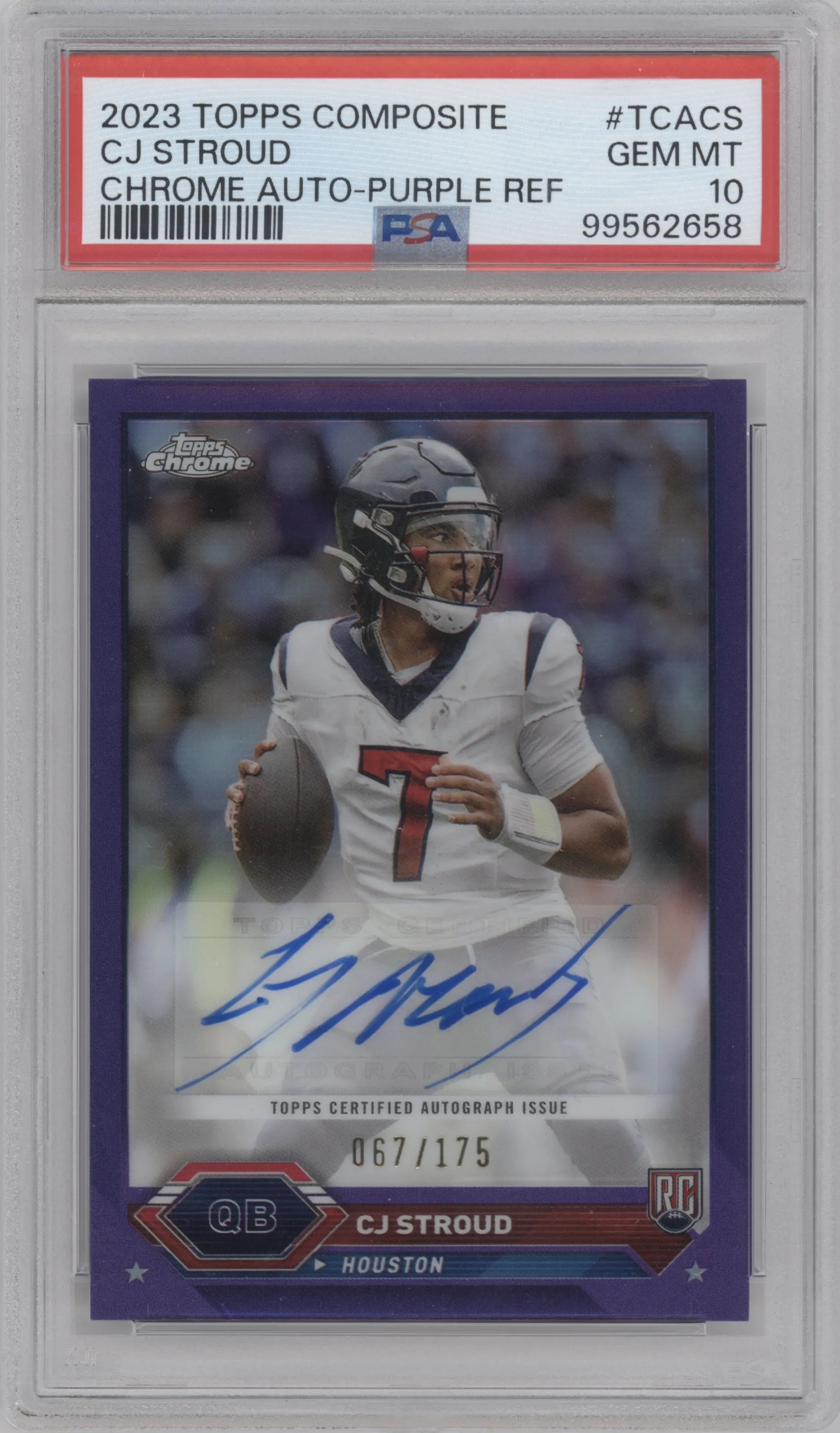 2023 Topps Composite Chr.Auto CJ Stroud Purple Refractor PSA 10