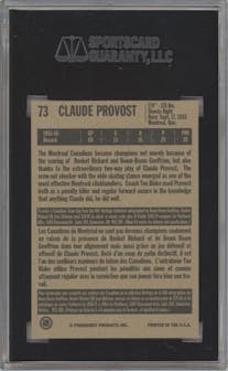 Claude Provost from the 1994 Parkhurst Missing Link 1956-57 set graded by SGC and given an overall grade of 10.