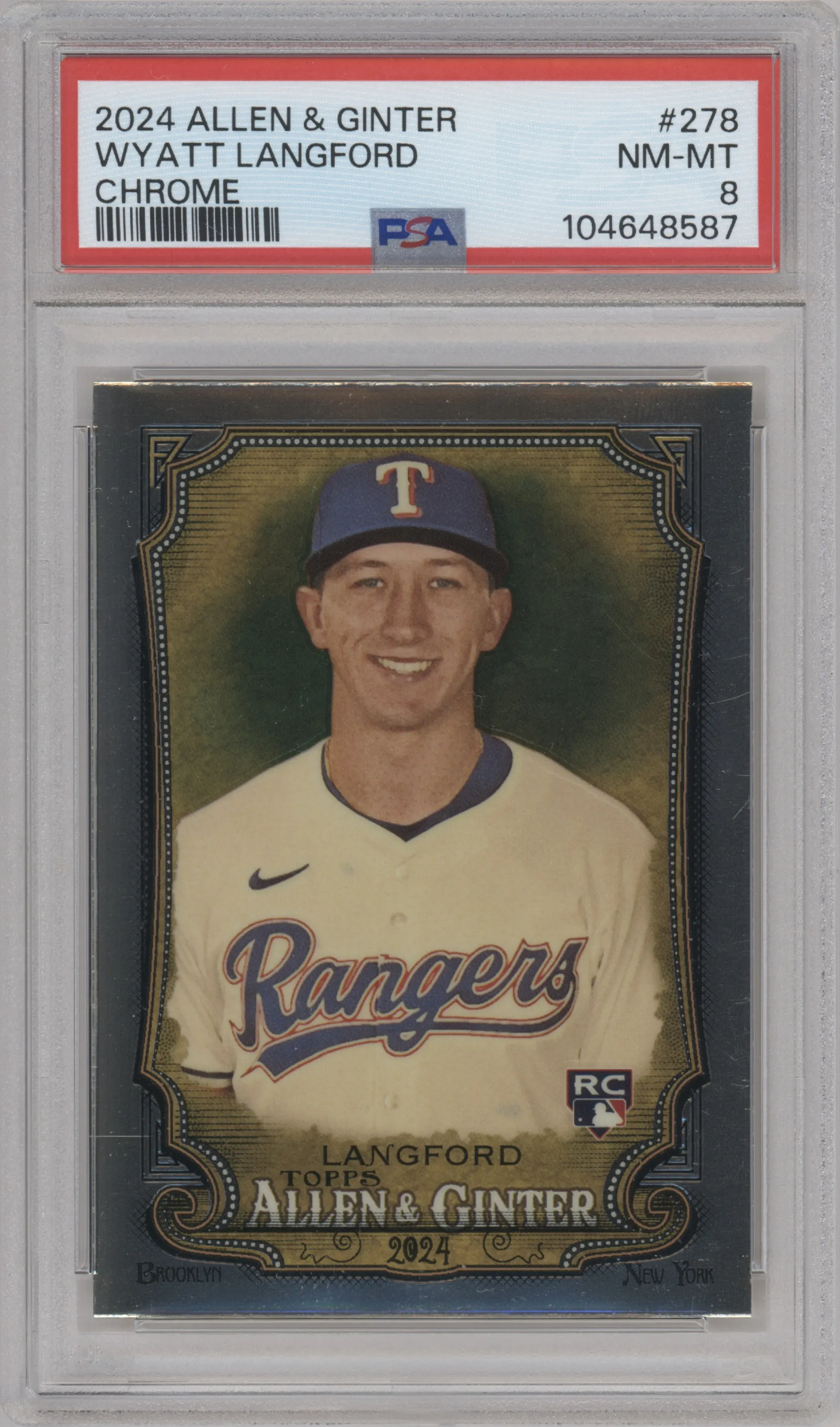 2024 Topps Allen & Ginter Chrome Wyatt Langford PSA 8