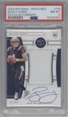 Bailey Zappe from the 2022 Panini National Treasures set graded by PSA and given an overall grade of 8.