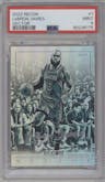 LeBron James from the 2022-23 Panini Recon set graded by PSA and given an overall grade of 9.