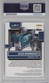 Julio Rodriguez from the 2022 Panini Donruss set featuring a Diamond parallel graded by PSA and given an overall grade of 9.