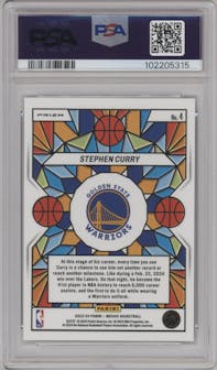 Stephen Curry from the 2023-24 Panini Mosaic set graded by PSA and given an overall grade of 9.