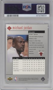 Michael Jordan from the 1998-99 Upper Deck Black Diamond set graded by PSA and given an overall grade of 10.