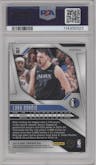 Luka Doncic from the 2024-25 Panini Prizm set featuring a Pink Ice parallel graded by PSA and given an overall grade of 10.