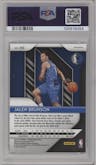 Jalen Brunson from the 2018-19 Panini Prizm set featuring a Red White Blue Prizm parallel graded by PSA and given an overall grade of 9.