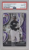 Luis Robert from the 2020 Bowman’s Best set featuring a Purple Refractor parallel graded by PSA and given an overall grade of 10.