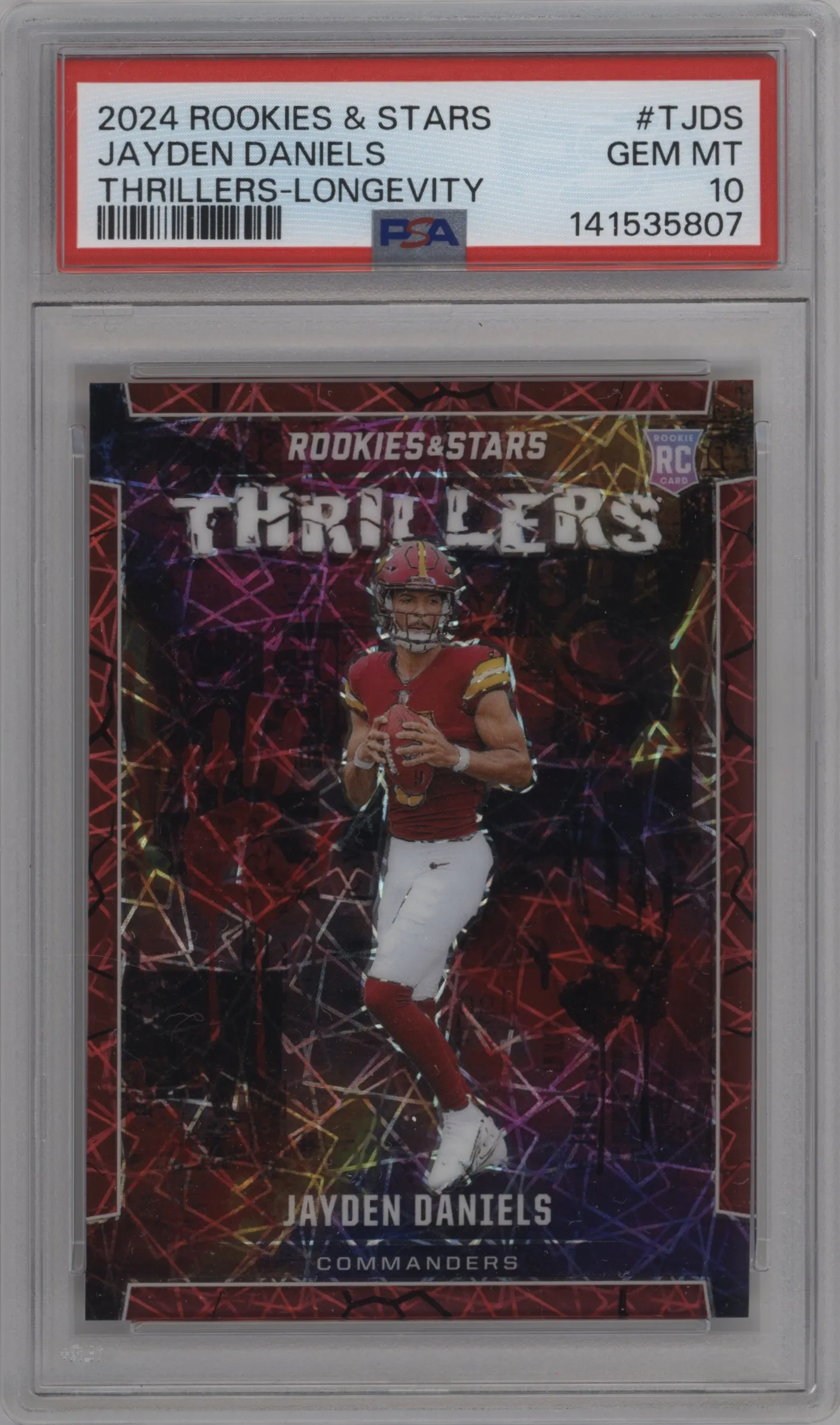 2024 Panini Rookies & Stars Thrillers Jayden Daniels Longevity PSA 10