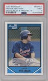 Freddie Freeman from the 2007 Bowman Draft Picks & Prospects set graded by PSA and given an overall grade of 9.