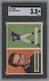 John Unitas from the 1957 Topps set graded by SGC and given an overall grade of 3.5.