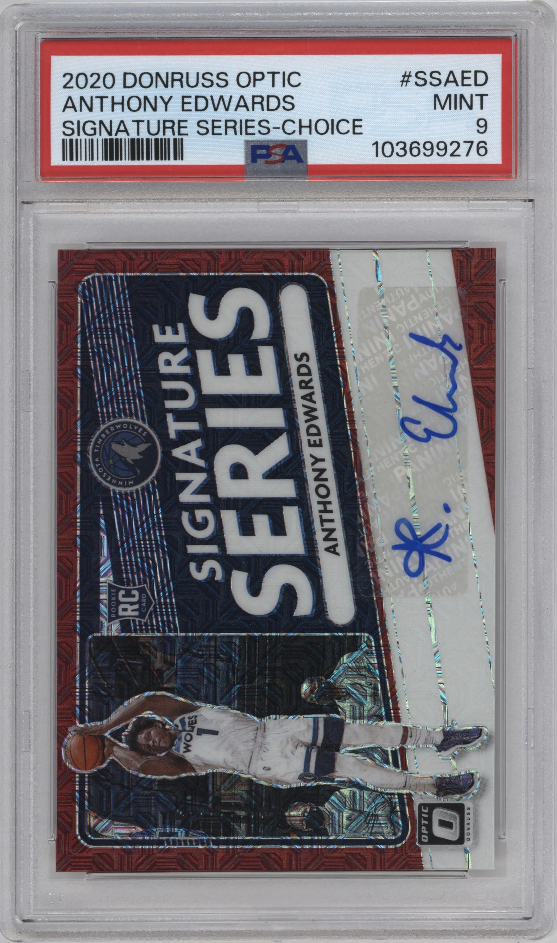 2020 Panini Donruss Optic Sig.Series Anthony Edwards Choice PSA 9