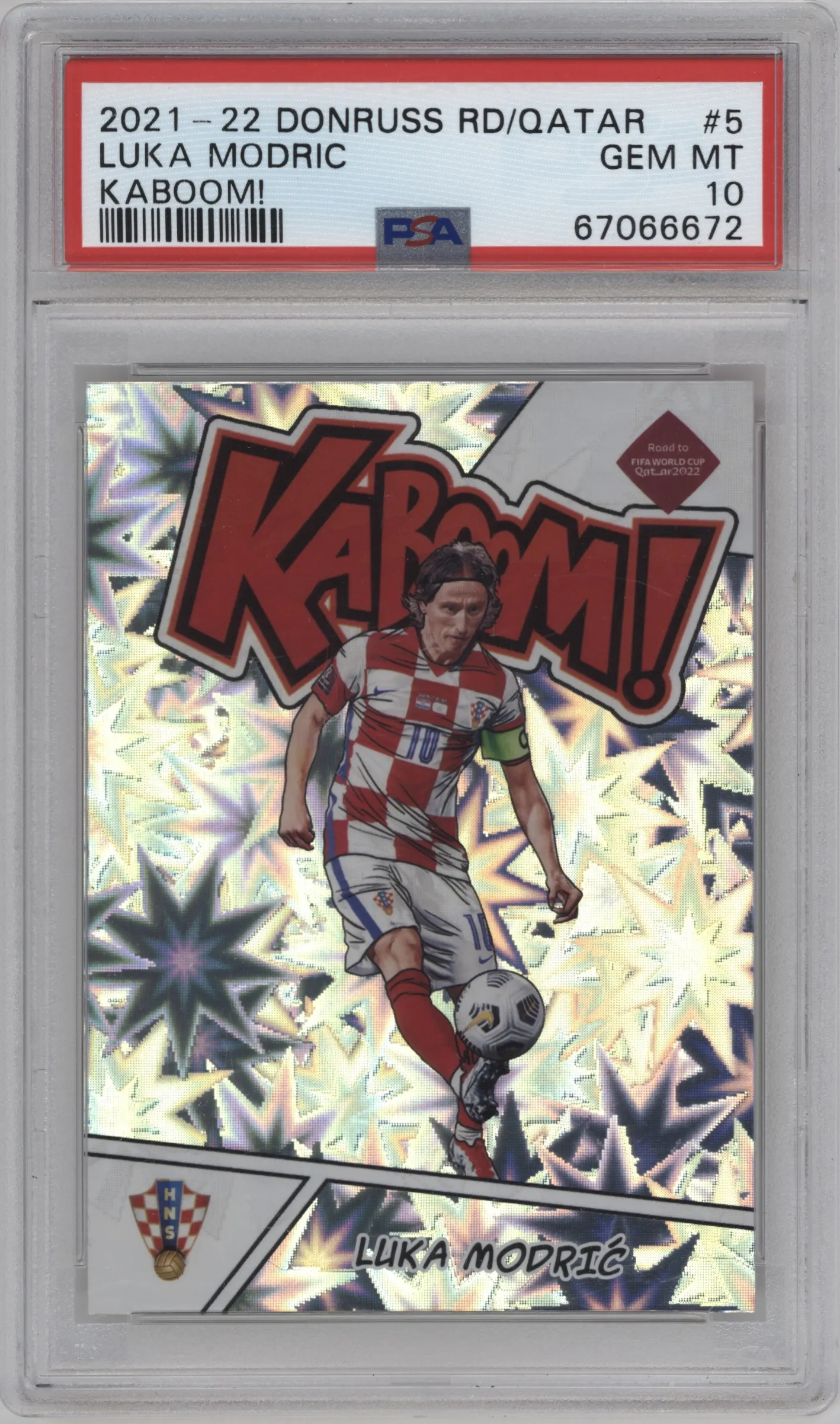 2021 Panini Donruss Road to Qatar Kaboom! Luka Modric #5 PSA 10
