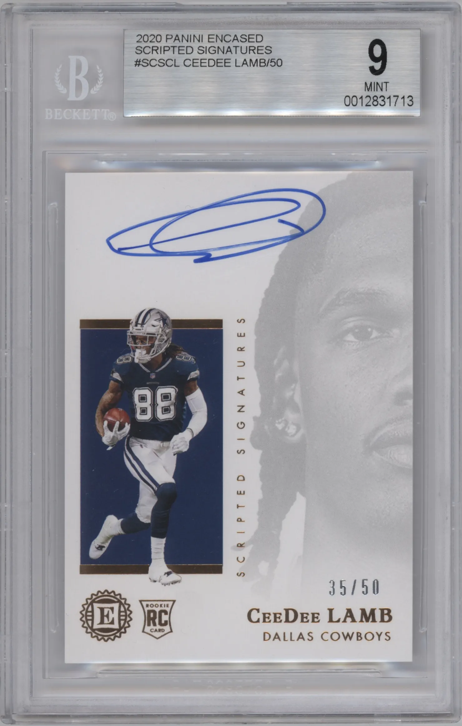 2020 Panini Encased Scripted Sig. CeeDee Lamb #SCS-CL BGS 9