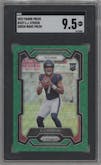 C.J. Stroud from the 2023 Panini Prizm set featuring a Green Wave  parallel graded by SGC and given an overall grade of 9.5.