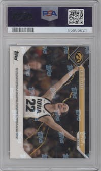 Caitlin Clark from the 2023-24 Bowman U Now set graded by PSA and given an overall grade of 10.