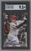 Shohei Ohtani from the 2018 Topps Team Set set graded by SGC and given an overall grade of 9.5.