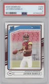 Jayden Daniels from the 2024 Donruss set graded by PSA and given an overall grade of 9.