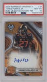 James Pearce Jr. from the 2024 Bowman University Best set featuring a Orange Refractor parallel graded by PSA and given an overall grade of 10.
