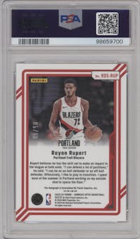 Rayan Rupert from the 2023-24 Donruss Optic set featuring a Gold parallel graded by PSA and given an overall grade of 10.
