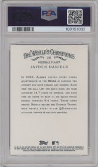 Jayden Daniels from the 2024 Topps Allen & Ginter set featuring a Foil Filigree parallel graded by PSA and given an overall grade of 10.