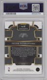 Victor Wembanyama from the 2023-24 Panini Select  set featuring a Blue Retail parallel graded by PSA and given an overall grade of 10.