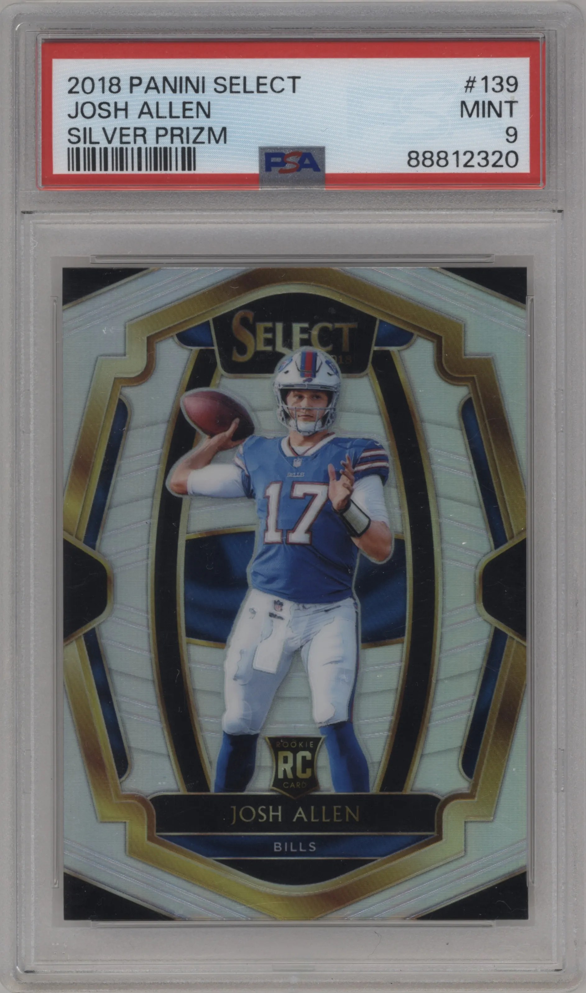 2018 Panini Select Pre.Lvl. Josh Allen Silver Prizm #139 PSA 9