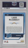 Ladd McConkey from the 2024 Donruss set featuring a Pink parallel graded by PSA and given an overall grade of 10.